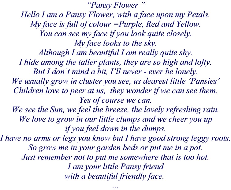 Poem Pansy Flower